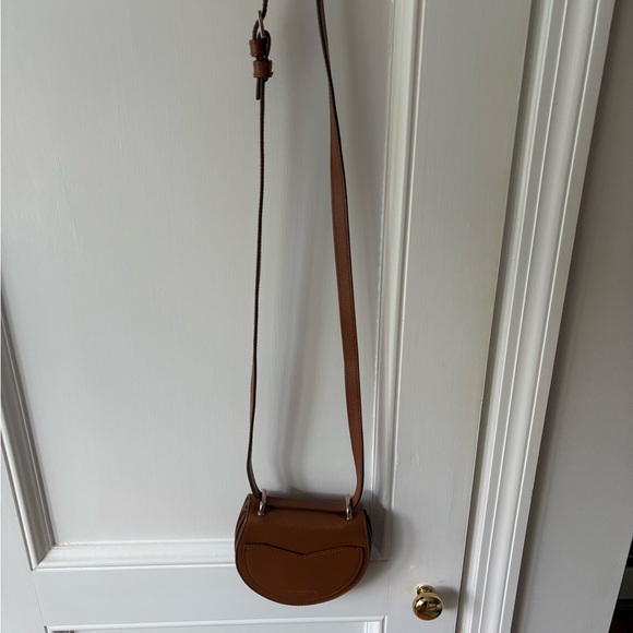 Sara Battaglia Mini Brown Crossbody Bag with Crescent Silhouette - Picture 5 of 7